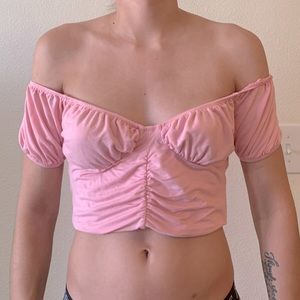 Pink Off the Shoulder Top